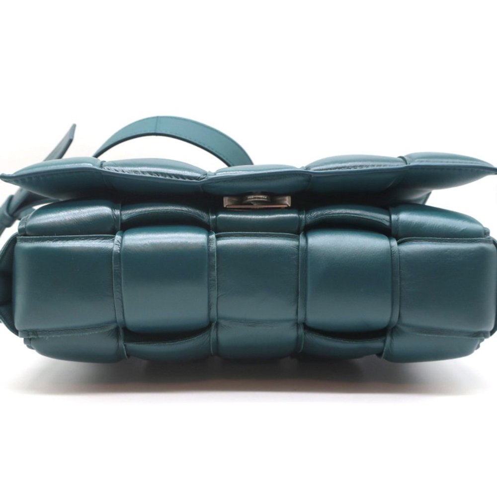 BOTTEGA VENETA PADDED CASSETTE BAG TEAL INTRECCIATO LEATHER CROSSBODY NEW - Picture 7 of 12